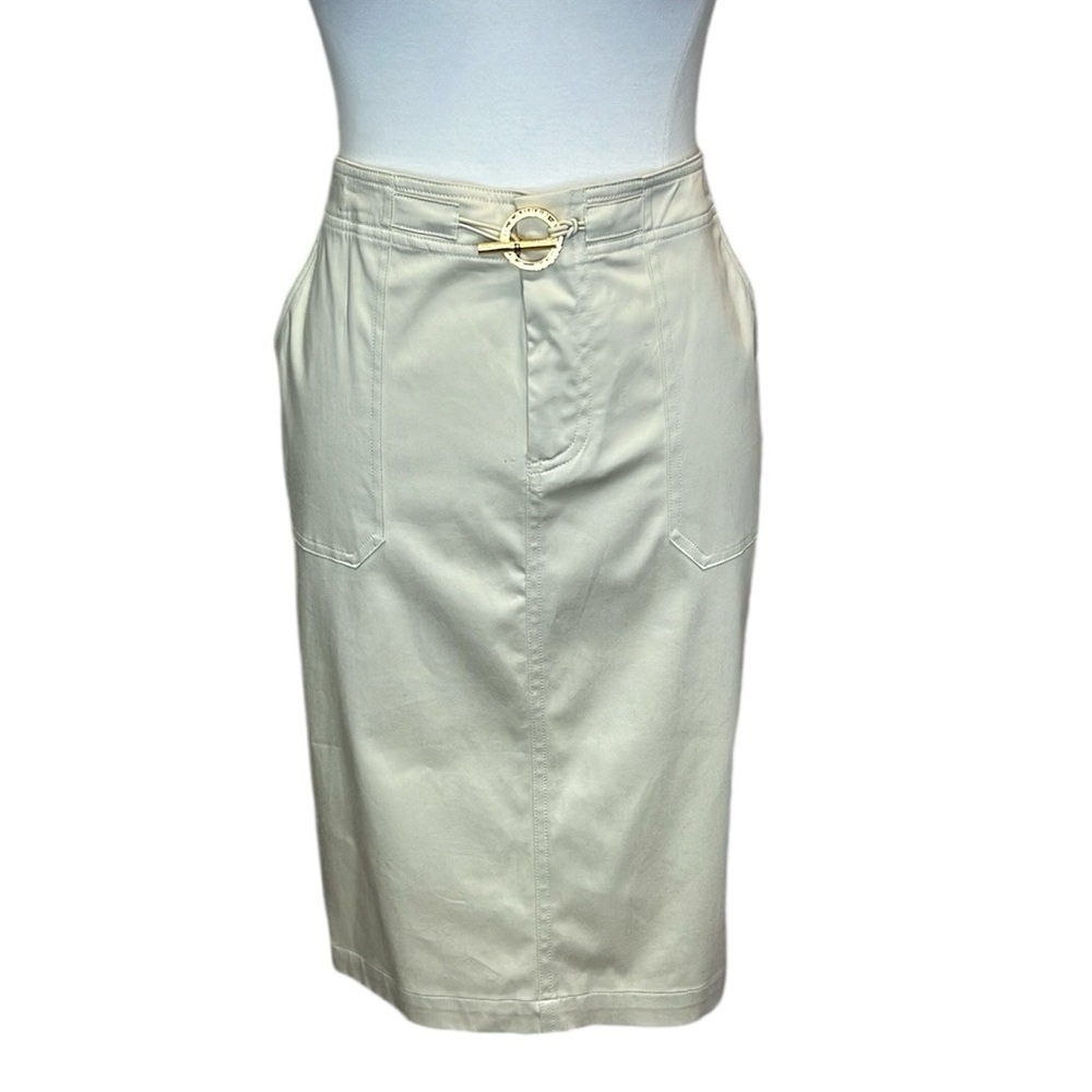 Ralph Lauren Khaki Gold Toggle Skirt Cream
